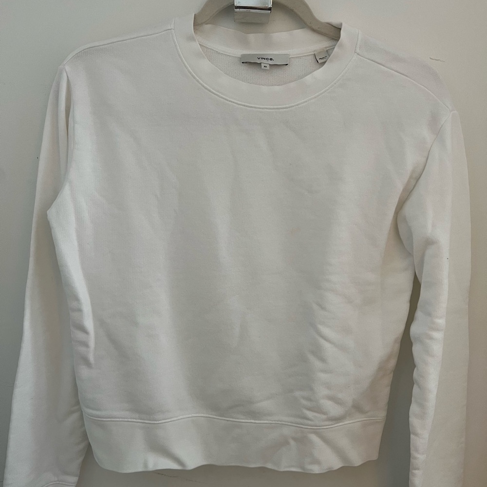 Vince Classic White Crew Neck Sweater